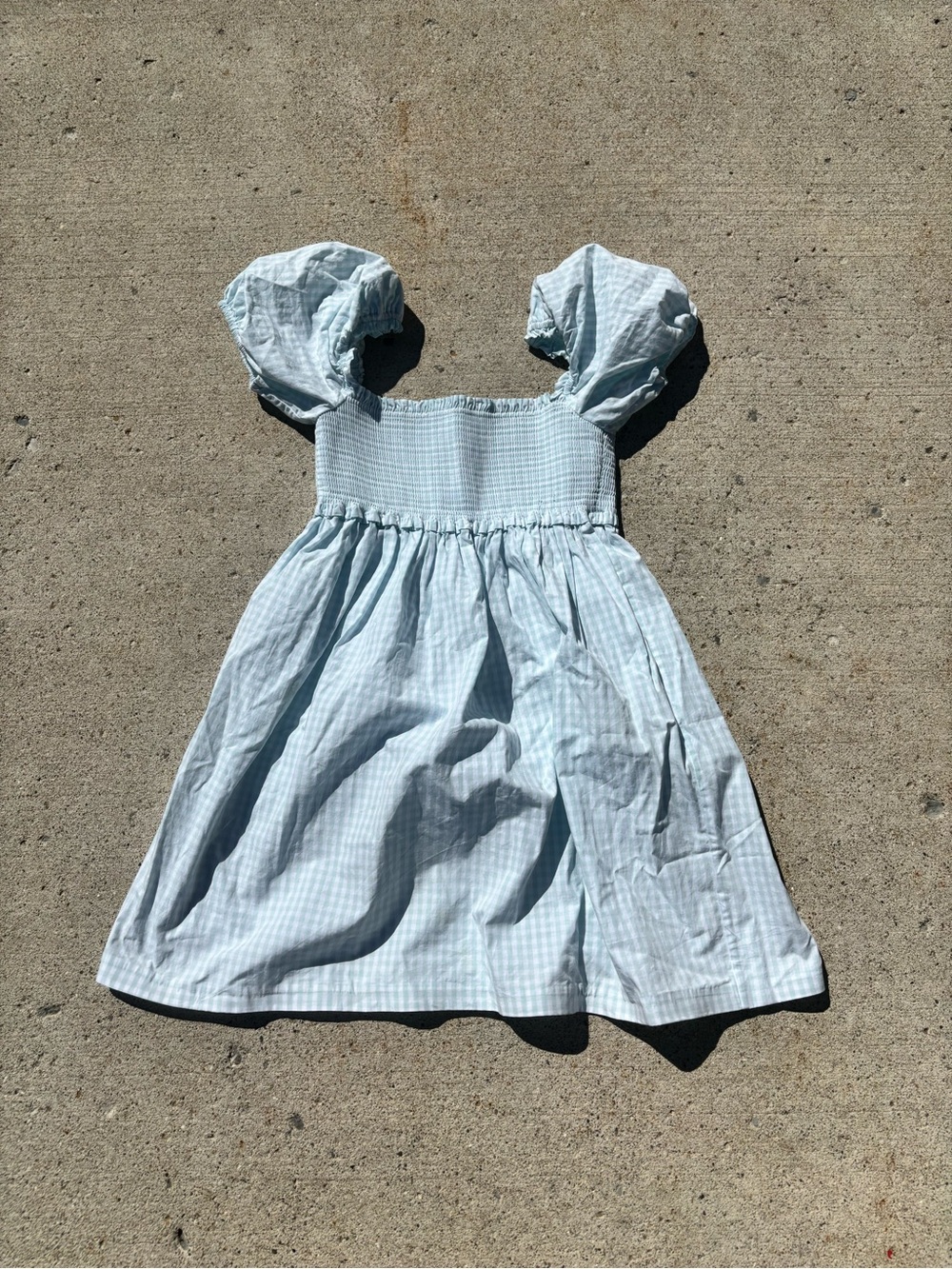 Aritzia Sunday Best Dress | Size S | Blue Gingham | Smocked Puff Sleeve Mini